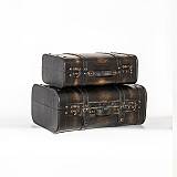 ΞΥΛΙΝΗ ΒΑΛΙΤΣΑ, ΣΚΟΥΡΟ ΚΑΦΕ, ΣΕΤ 2 ΤΜΧ, 45X29X18,5CM ΚΑΙ 37X24X13,5CM